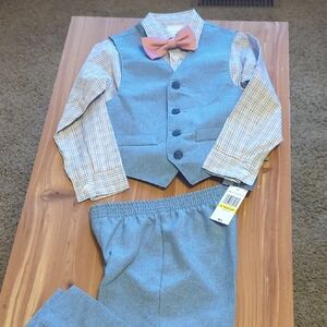 Van Heusen Kids Set with Blue Vest and Pink Bow Tie